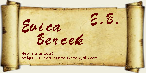 Evica Berček vizit kartica